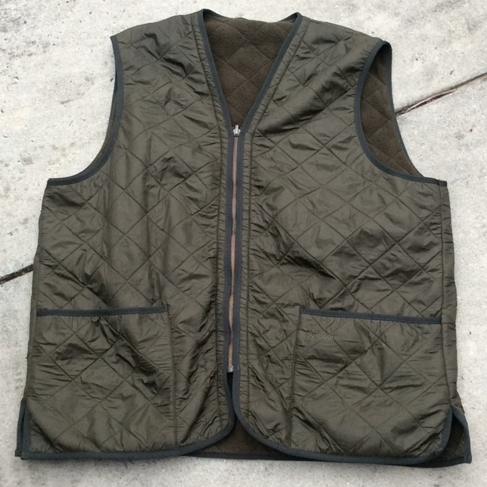 Dark Green Barbour Diamond Quilted Vest, Size XL